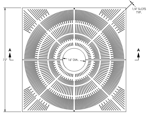 72" Square Sunray Tree Grate